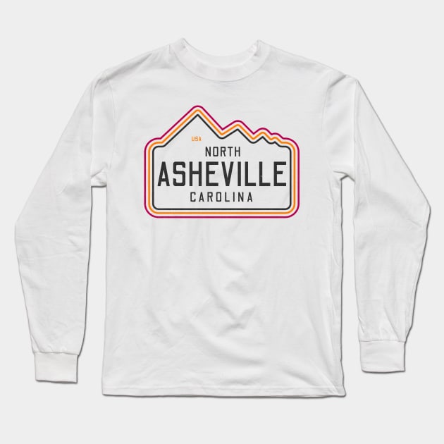 Visiting NC Mountain Cities Ashville, NC Neon Range Long Sleeve T-Shirt by Contentarama
